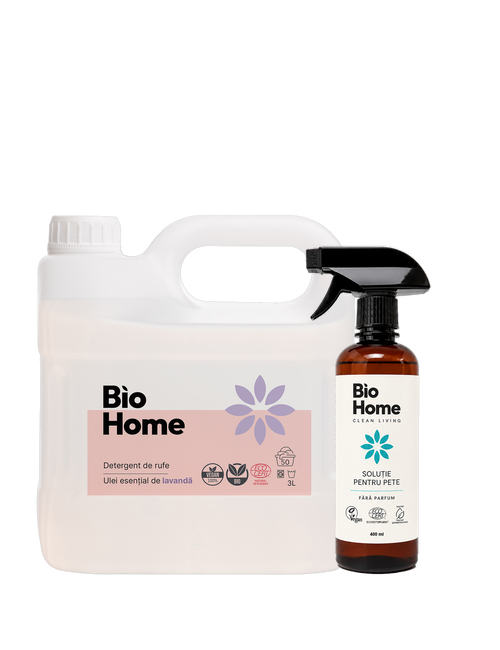 Pachet BIO Rufe · detergent 3 L și soluție de pete