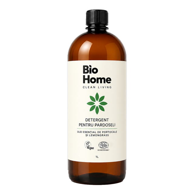 Detergent bio de pardoseli cu portocale și lemongrass, flacon de 1 litru BioLuxeHome