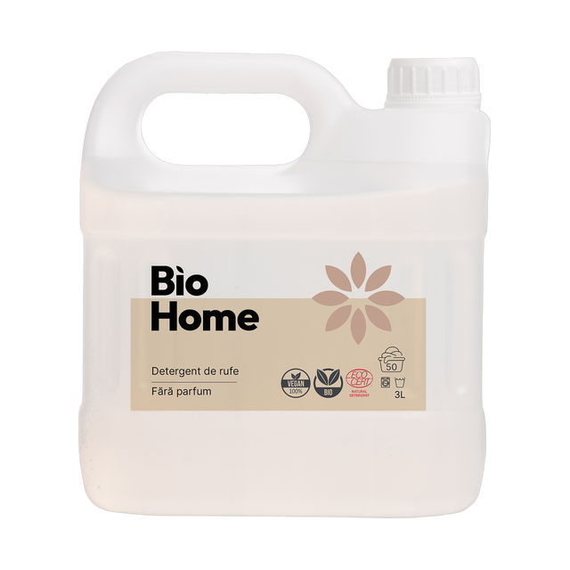 Detergent de rufe bio fără parfum, canistră de 3 litri BioLuxeHome